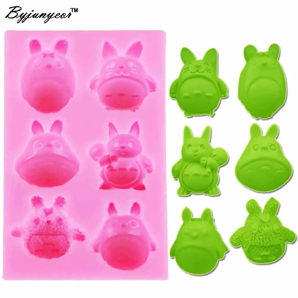 Byjunyeor мультфильм Тоторо эпоксидная смола силиконовая форма сахар крафт