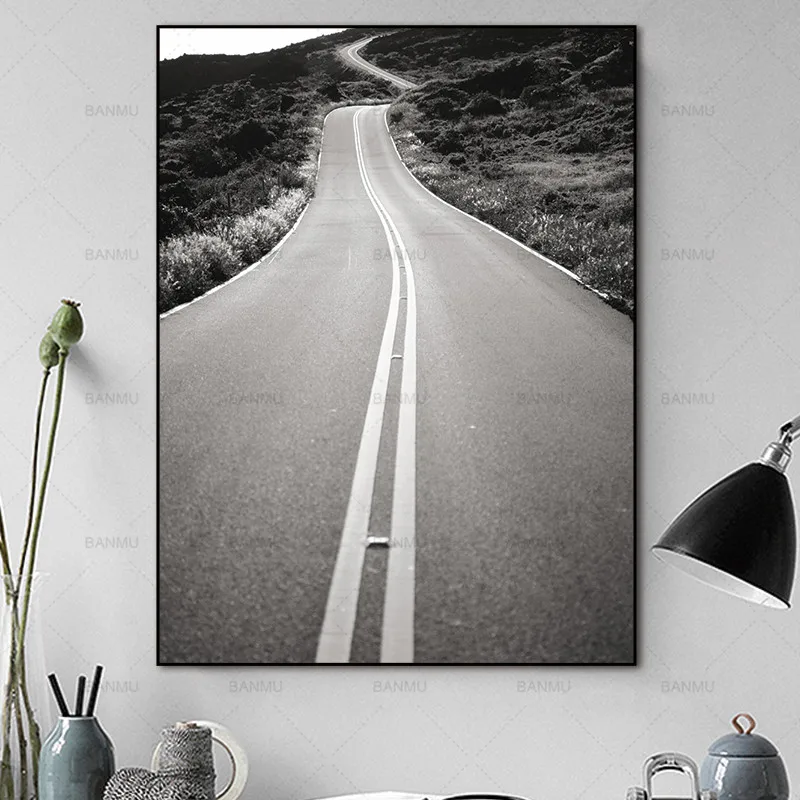 Картина на холсте настенная живопись скандинавские абстрактные принты дороге