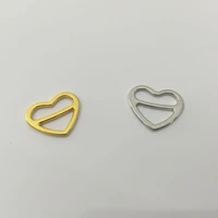 1000 pcs lot zinc alloy gold plated bra sliders heart shape bra strap adjusters free shipping