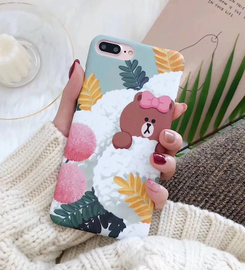 Yhcsz ультра тонкий смешно мисс медведь мультфильм жесткий корпус телефона для iPhone