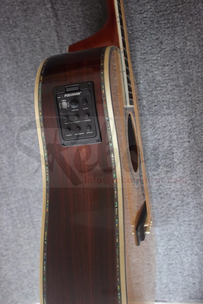 Weifang Rebon 41 Inch All Solid Acoustic Electric Guitar with fishman EQ and abalone tree life fretboard inlay | Спорт и развлечения