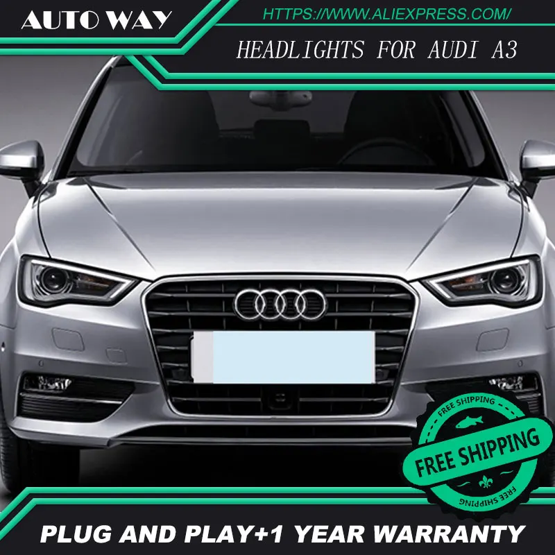 Стайлинга автомобилей Фара для Audi A3 фары для автомобиля Audi A3- светодиодный фар H7 D2H Hid вариант Ангел глаз биксеноновые фары