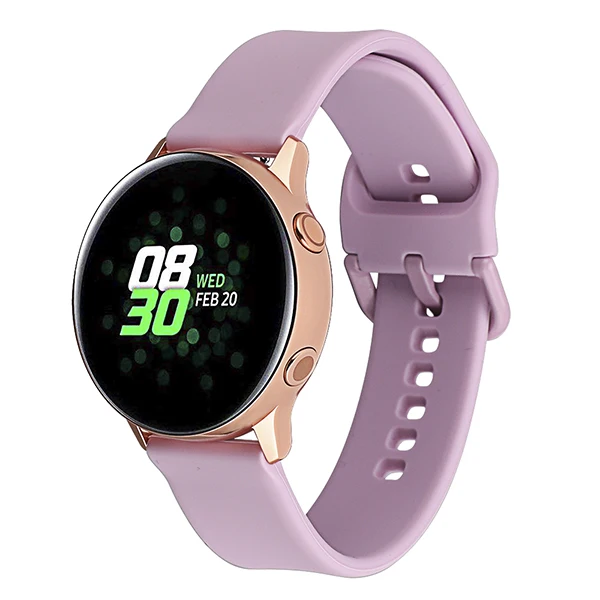 Light purple 20 мм силиконовый ремешок для часов samsung Galaxy Watch 42 мм/gear Sport/Garmin Vivoactive 3/Vivoactive 3 Music/Forerunner 645 ремешок - Цвет: Light purple