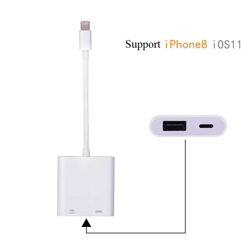 OTG Lightning usb хаб iOS устройство камера с коннектором адаптер Комплект для фото видео