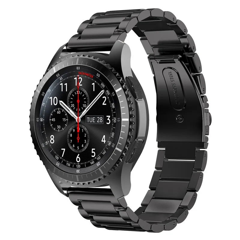 22 мм ремешок для часов из нержавеющей стали для samsung Galaxy 46 мм gear S3 классический/ремешок для huawei Watch GT 2 Классические ремешки для часов