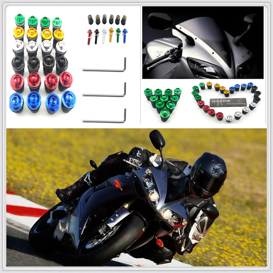 

10PCS gold Motorcycle Screw Kit BOLTS Windscreen Windshield Bolt Screws for HONDA CBR300R CB300F YAMAHA XP500 XP530 FZ600