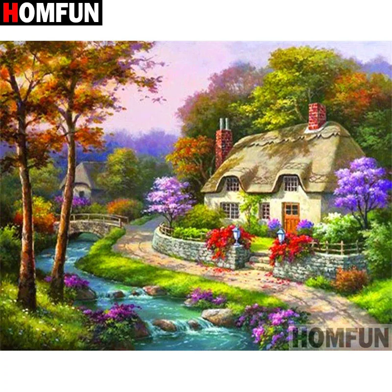 Алмазная 5D картина HOMFUN A17355 сделай сам полноразмерная/круглая вышивка крестиком