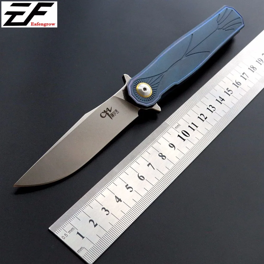 Eafengrow CH3505 Flipper folding knife S35VN Blade ball bearing TC4 Titanium handle camping hunting pocket fruit Knives EDC tool |