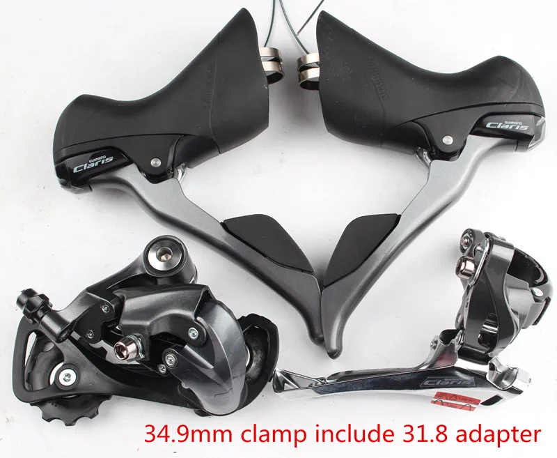 Shimano Claris R2000 2x8 скорость Дорожный велосипед 3 шт. указано fd-r2000 rd-r2000 st-r2000 - Цвет: with clamp 34.9 31.8