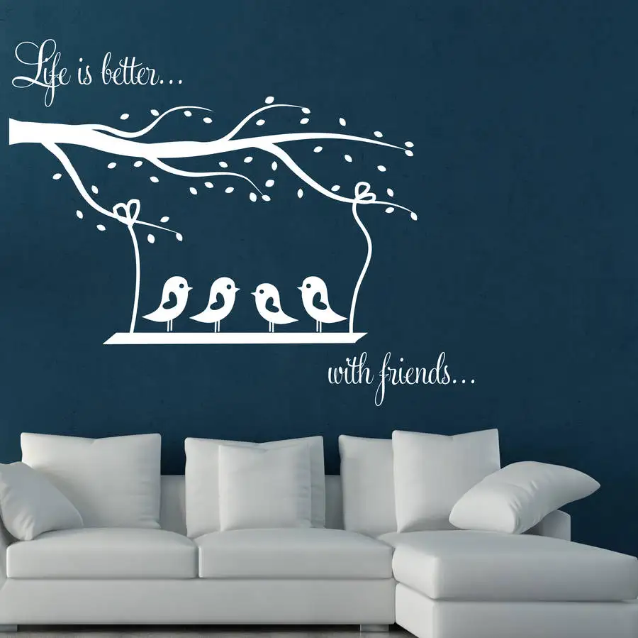 Настенные наклейки с изображением качели и птиц домашний декор гостиная спальня