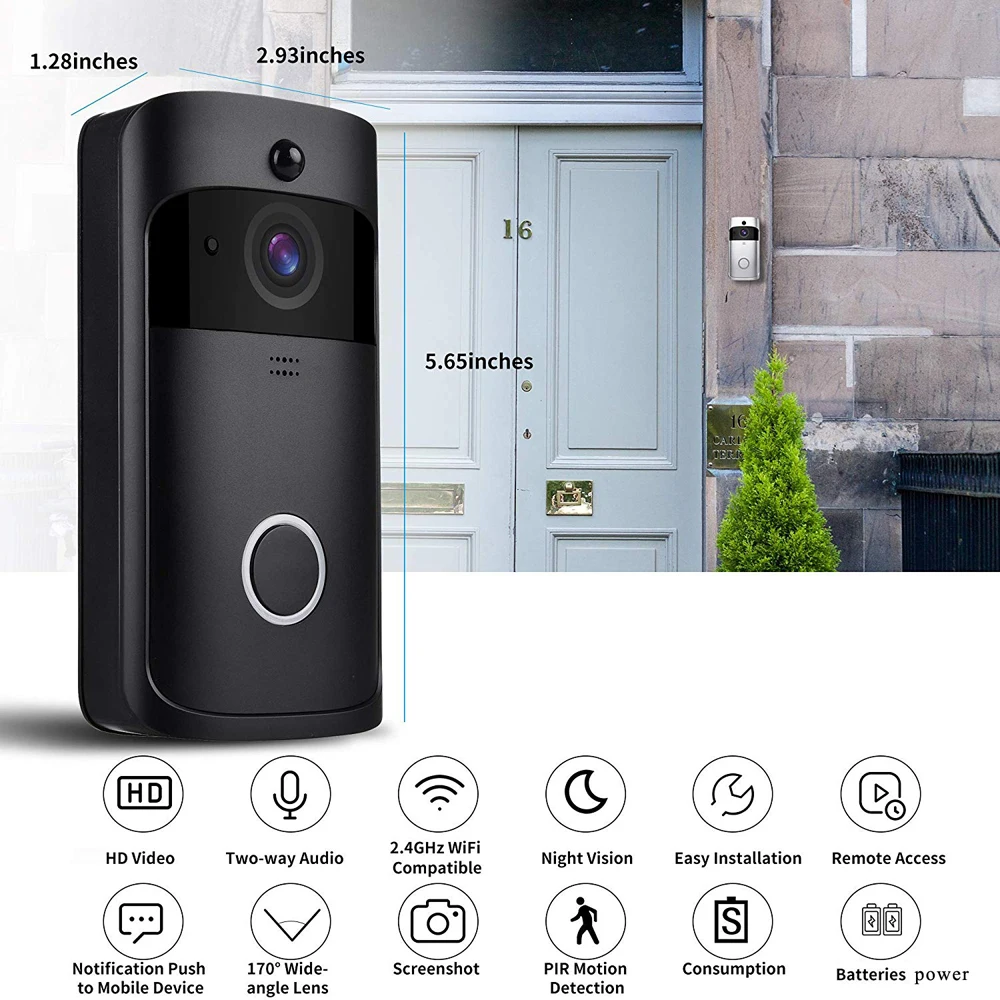 Умный дверной звонок HD 720P с Wi Fi видеозвонок камерой ИК система оповещения о