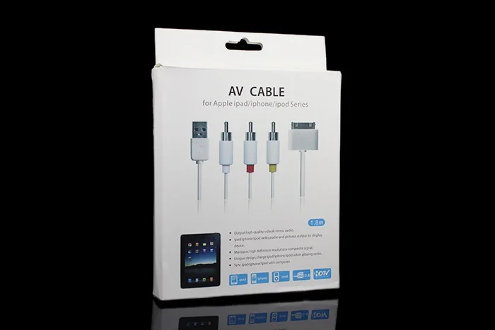 Композитный видео кабель AV к ТВ RCA USB Зарядное устройство для iPad 1/2/3 iPhone 4 4S iPod Touch av |