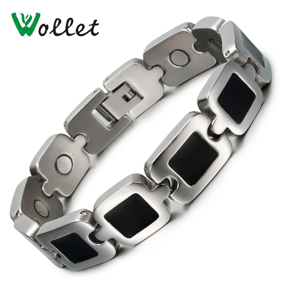 

Wollet Jewerly Shell 316L Stainless Steel Magnetic Bracelet For Women Men Black Color All Magnets