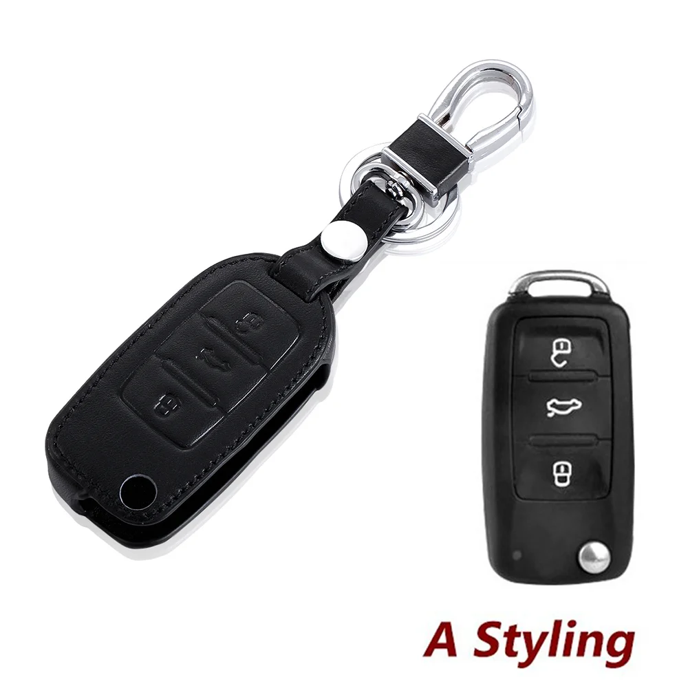 Кожаный чехол для ключей Volkswagen VW GOLF 7 4 5 6 B5 B6 Tiguan Touran Polo Jetta mk4 mk5 mk6 Skoda Octavia