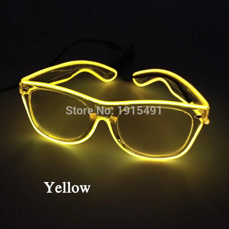 

Brand Newest Neon Led Bulbs Luminous Glowing Glasses Carnival Decor EL Tube Cold Light Sparkling Eyewear for Rave Costume Party