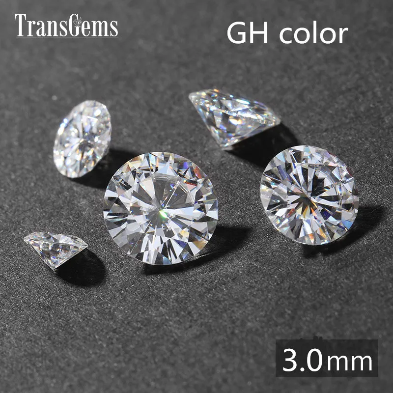 Бисер из моиссанита 1 шт. 3 мм 0.1ct превосходный цвет для ювелирных изделий|Стразы и