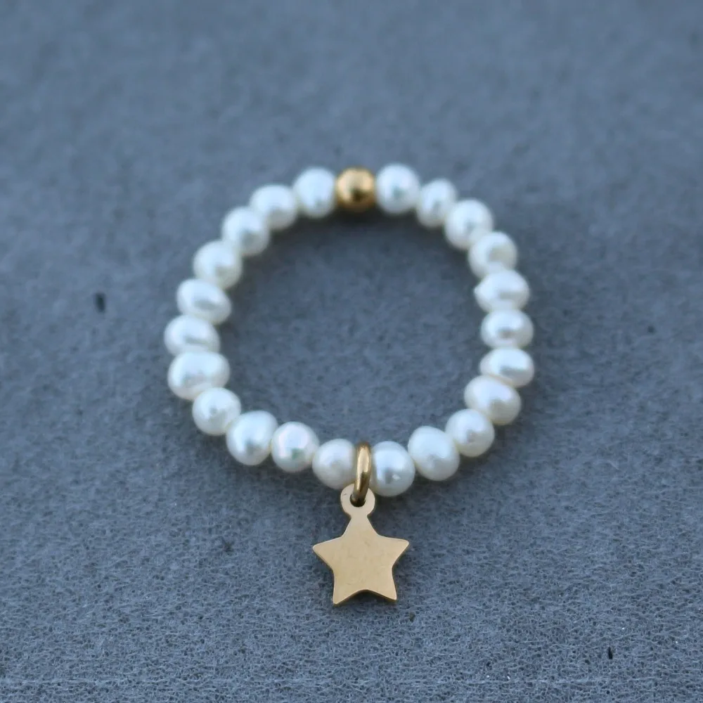 Lanseis милое Золотое кольцо с жемчугом 1 шт. весенний стиль ручная работа