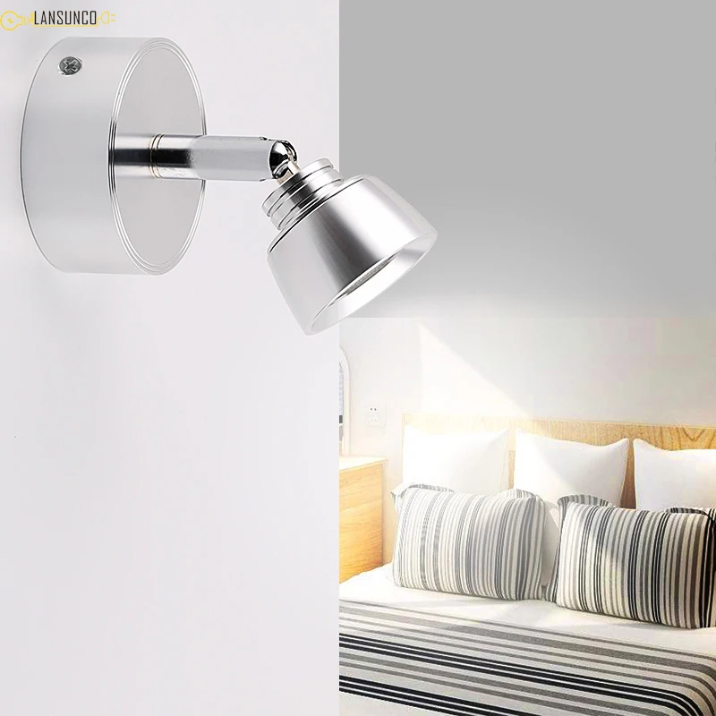 Led Wall Lamp Simple Creative Lights Rotatable Wandlamp For Hotel Bedroom Living Room Bedside Reading Sconce Light Fixtures | Освещение