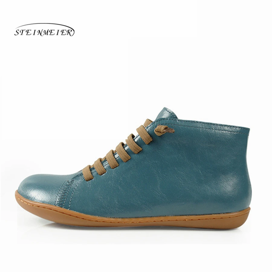 

Women winter boots genuine sheepskin leather flat spring shoes casual boots botas mujer barefoot woman sneakers boots shoes