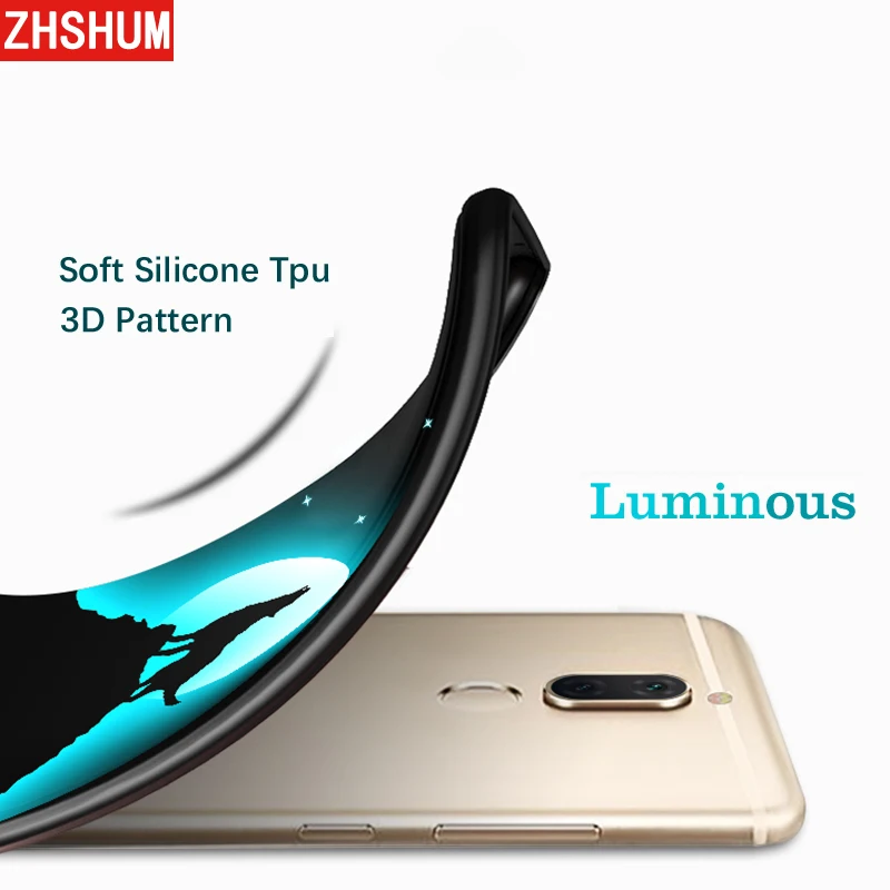 ZHSHUM 3D светящийся чехол для Huawei mate 10 lite мягкий телефона силиконовые лампа тпу