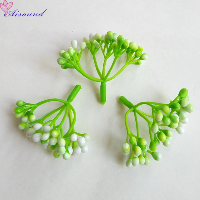 20 шт искусственный цветок из пластика Pistil DIY цветок корсаж-бутоньерка венок поставки 6 небольших веток