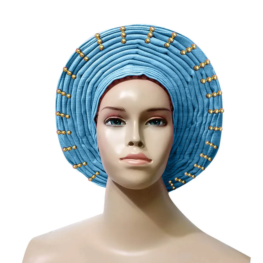 Женский головной убор в нигерийском стиле gele aso oke модный тюрбан с большими полями