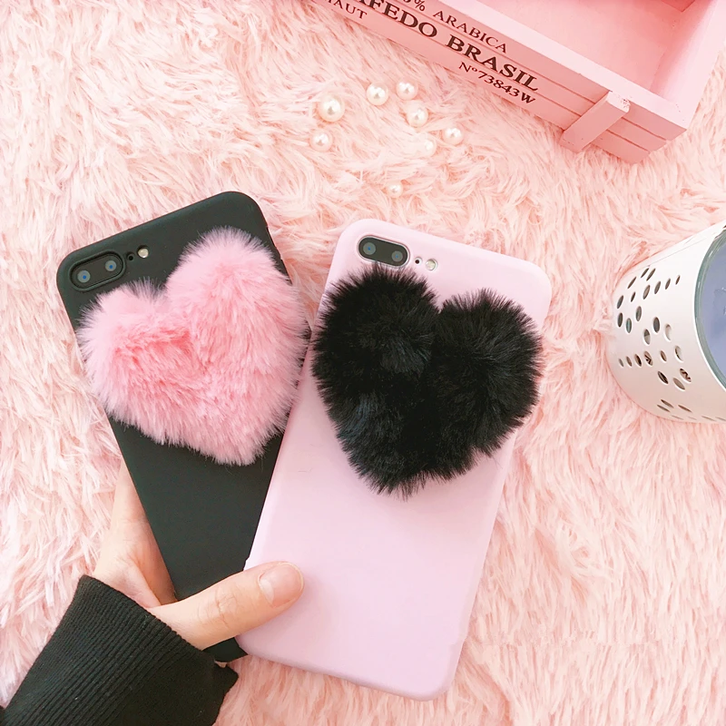 Мягкий плюшевый чехол 3D love для iphone 5 S 6 6s 7 8 plus 10 X XS XR Max чехол для samsung galaxy S6 S7 edge S8 S9 note 9 S10 toque