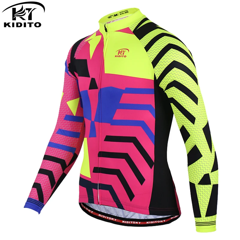Cycling Jersey KIDITOKT длинный рукав майки для велоспорта быстросохнущие мотобайк, велосипед, велотренажер, Одежда Майо Ропа Ciclismo Спортивная одежда для велосипеда - Цвет: Cycling Jersey