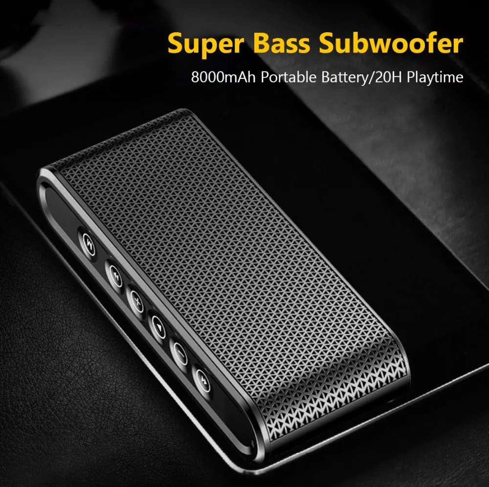 Бас Портативный Bluetooth Динамик музыке стерео Беспроводной Встроенный микрофон 20