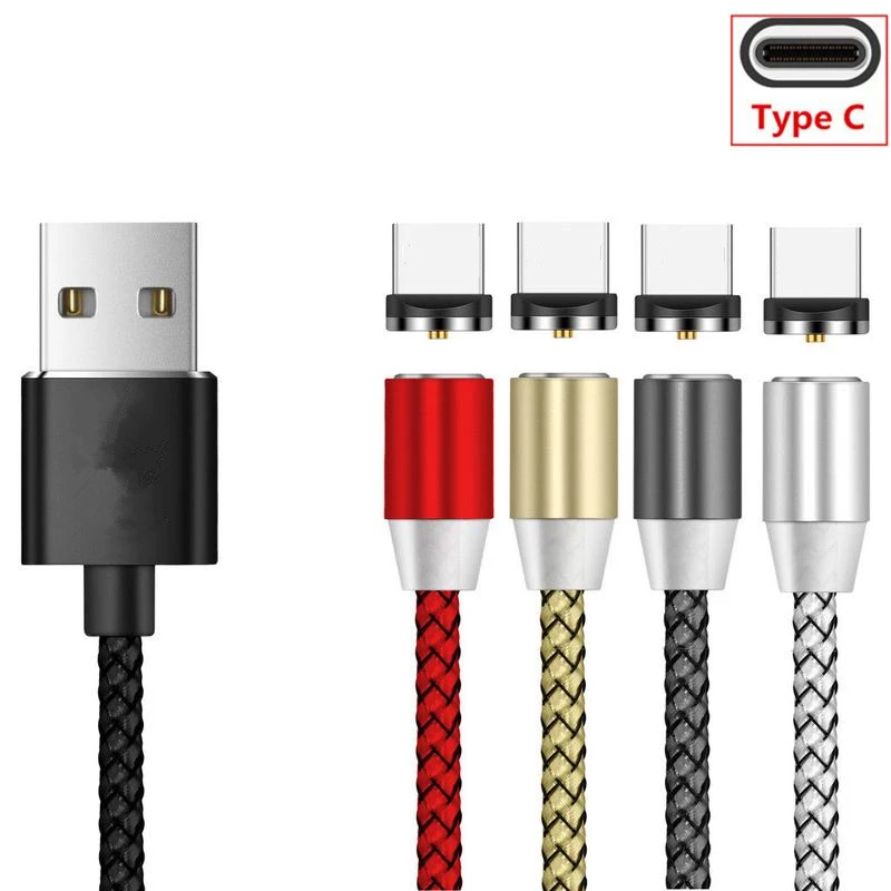 Магнитный зарядный кабель USB типа C для Samsung S10 A50 A7 2017 A8 2018 A9 2019 1 м провод зарядки Type