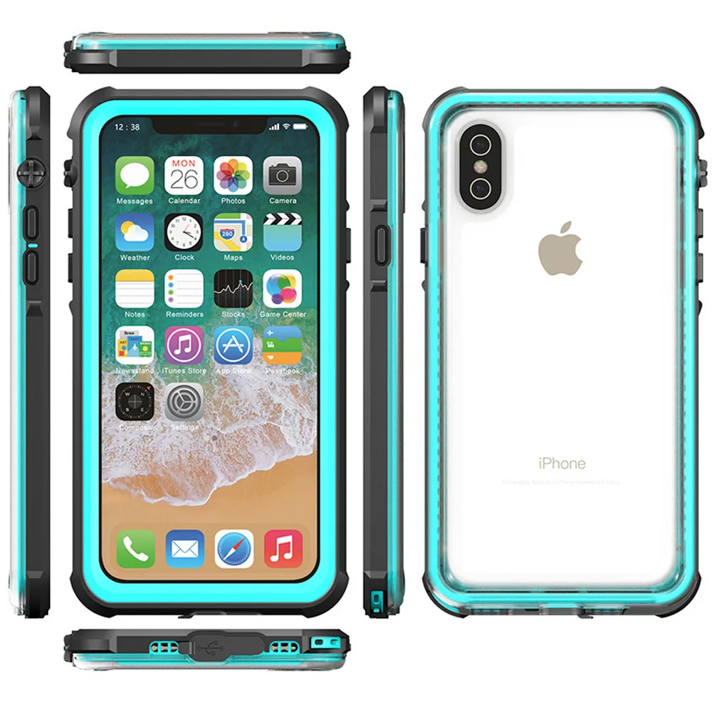 Waterproof Case Cover for iPhone X 7 7Plus IP68 Grade Test Outdoor Snowproof Shockproof Back |