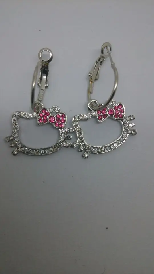 Бесплатная доставка Hello Kitty оптовая продажа ювелирных изделий HelloKitty серьги в