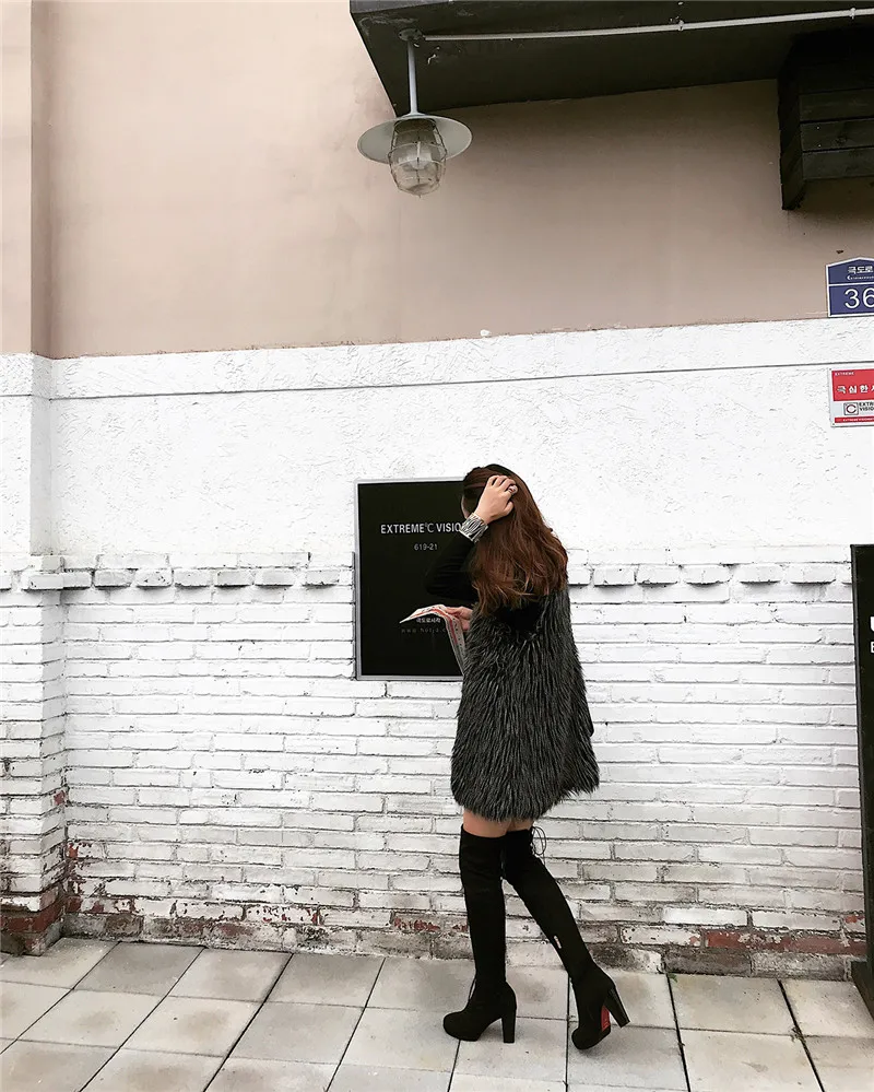 Smirnova/Новинка года; Классические ботфорты черные зимние длинные сапоги из шерсти женские ботфорты на очень высоком каблуке