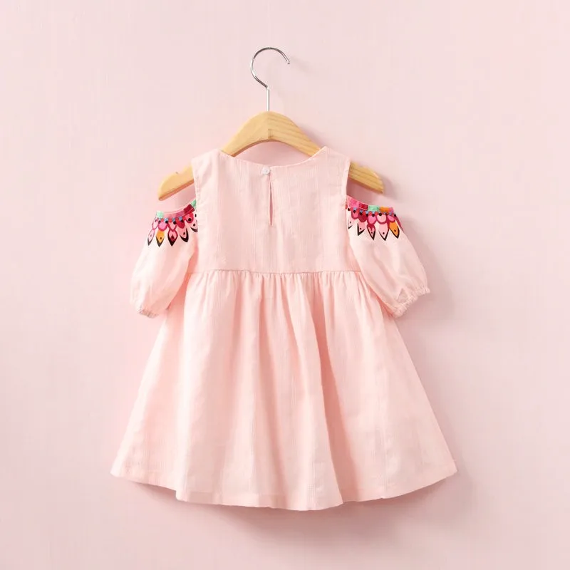 2019 kids dress for girl fashion spring Print strapless cotton clothing princess casual | Детская одежда и обувь