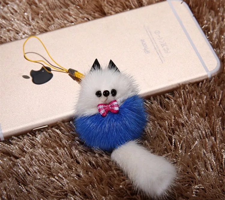 Новый милый пушистый Пушистый мягкий плюшевый брелок с мехом норки
