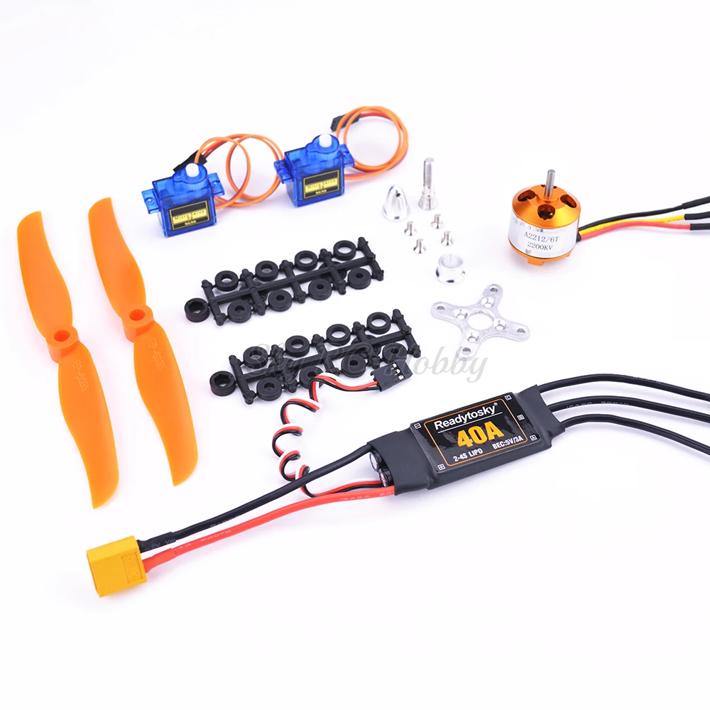 A2212 2212 1400kv 2200kv бесщеточный двигатель 40A ESC SG90 9G Micro Servo 6035 / 8060 Propeller для