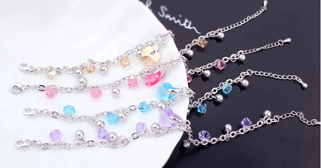 Новые кристаллы от Swarovski Браслеты кольцеобразные браслеты с брелоками для Для