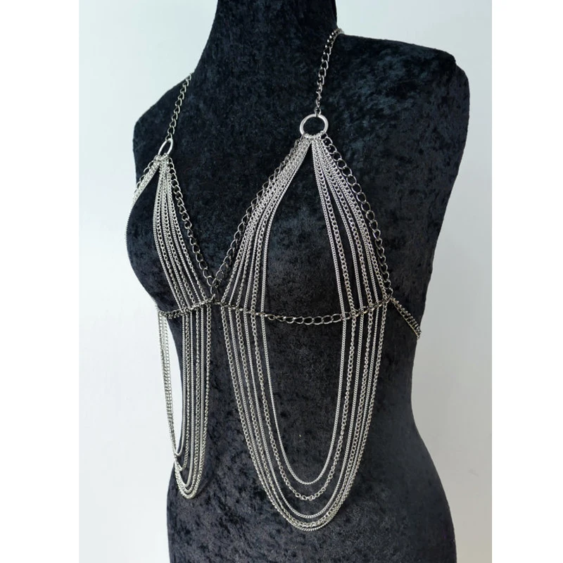 Модные bijoux femme сексуальные нагрудные кольца для бюстгалтера декоративная цепь ночной клуб купальники для женщин Дискотека женские длинные ремни Украшения для тела