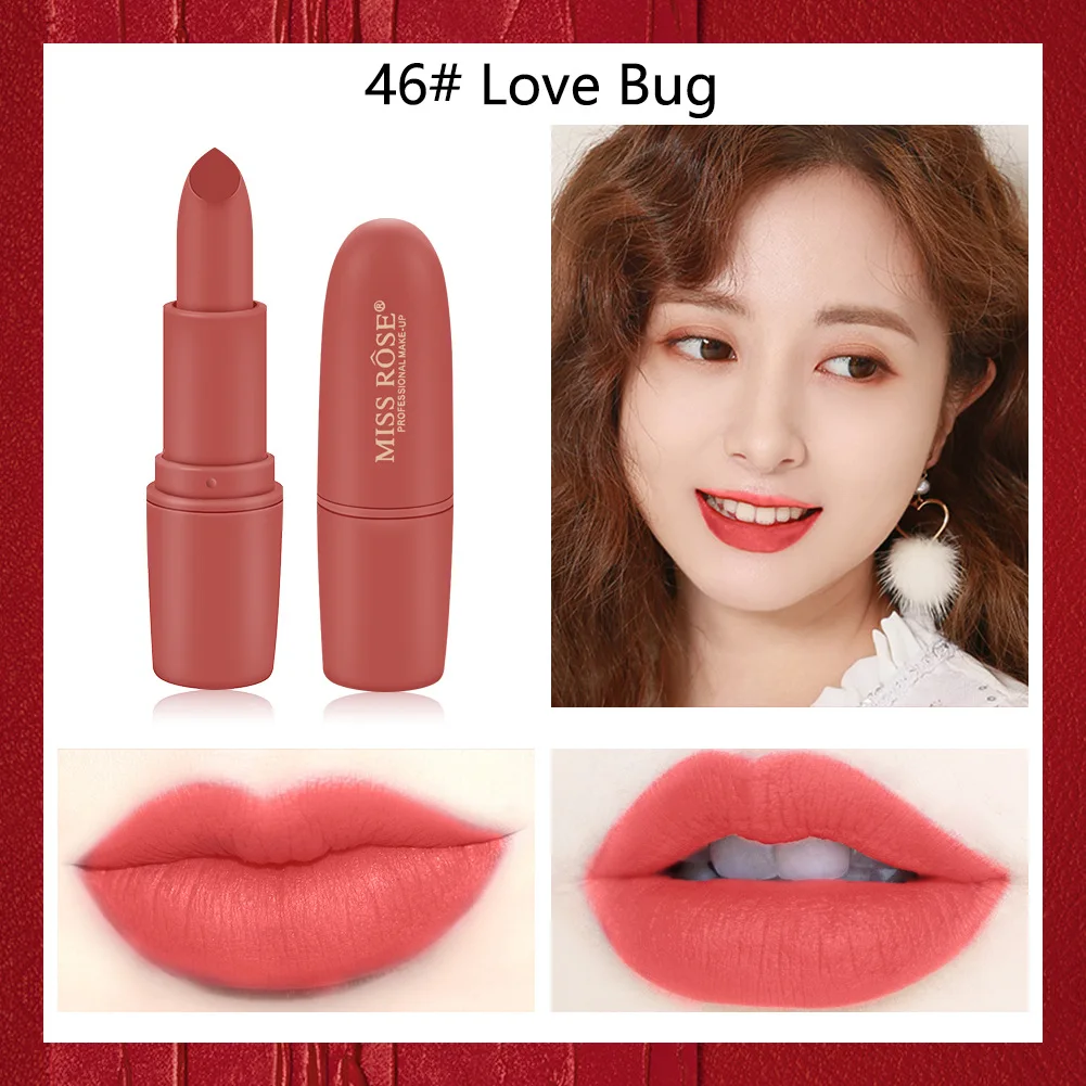 32 Mimosa# MISS ROSE Brick Red губная помада в виде пули матовая помада легко носить стойкая красная Фирменная помада, Макияж сексуальная помада для губ
