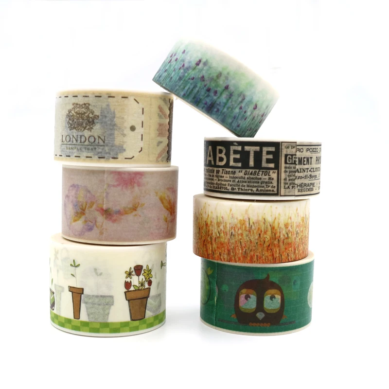 1PCS Creative Retro Style Washi Tape DIY Japanese Paper Decorative Adhesive Cartoon Series Masking Stickers | Канцтовары для офиса