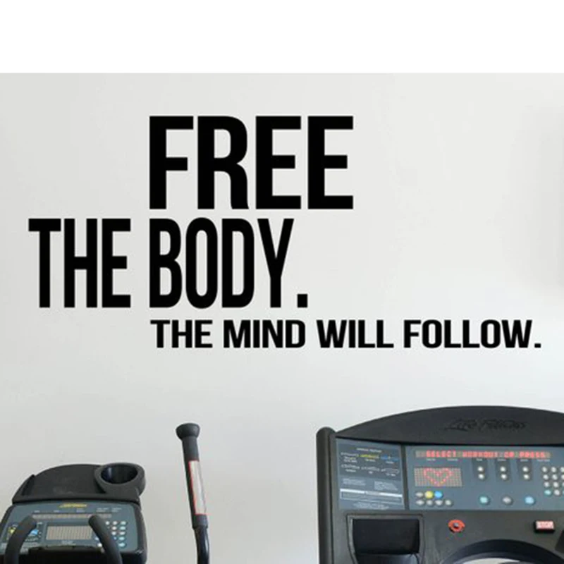 

Gym Self Motivation Quote Wall Decals Free The Body Fitness Wall Sticker Sport Home Gym Interior Workout Wall Graphics H444