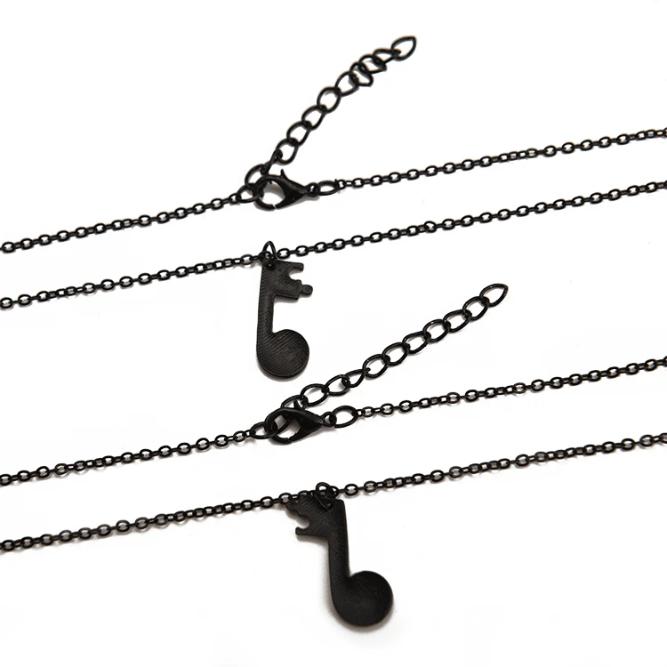 1 пара двухкомпонентных сшитых музыкальных нот посеребренные черные золотые