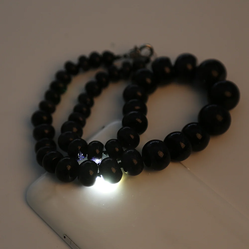 Jewnou Blue Sandstone Natural Stone Necklace Fashion Black Onyx Round Gem Gift Wristband Classic Ethnic Popular Men Beaded | Украшения и