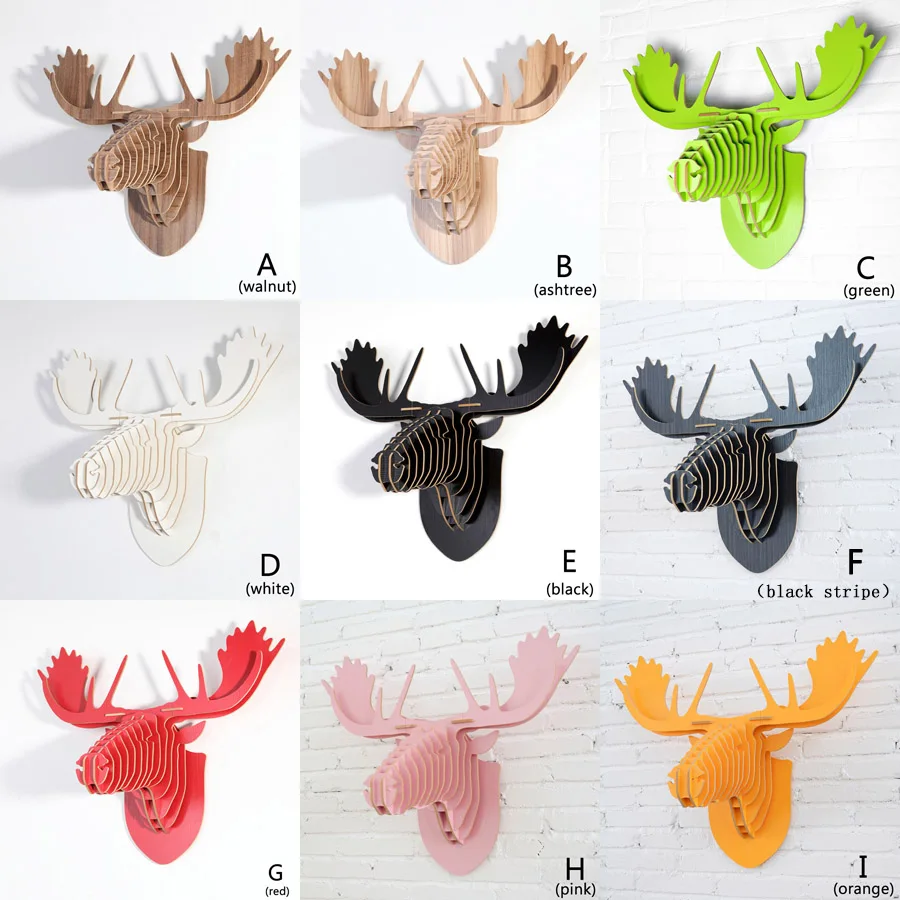 

Wood Animals Head Wall Hanging Rangifer Tarandus Wood Deer Head For Wall DecorationCreative Wood Furniture For Home WDM002M