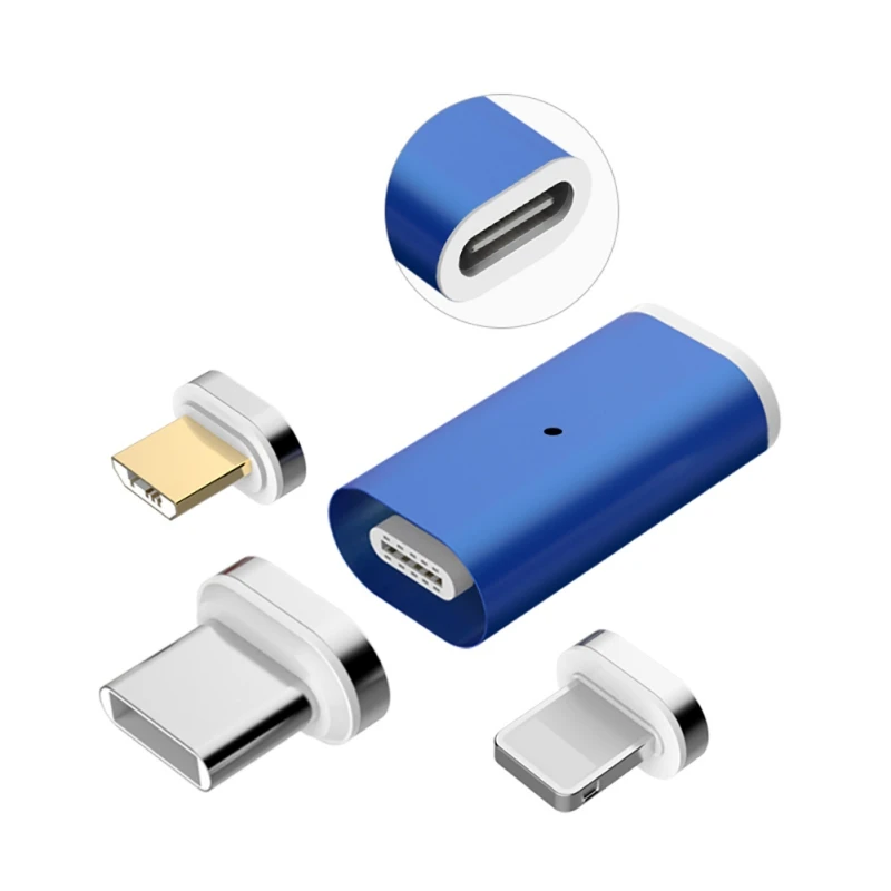 Магнитный адаптер для быстрой зарядки для iPhone, Lightning, Android, type-C, разъем Micro USB 2,0, устройство с разъемом Micro USB C, кабель