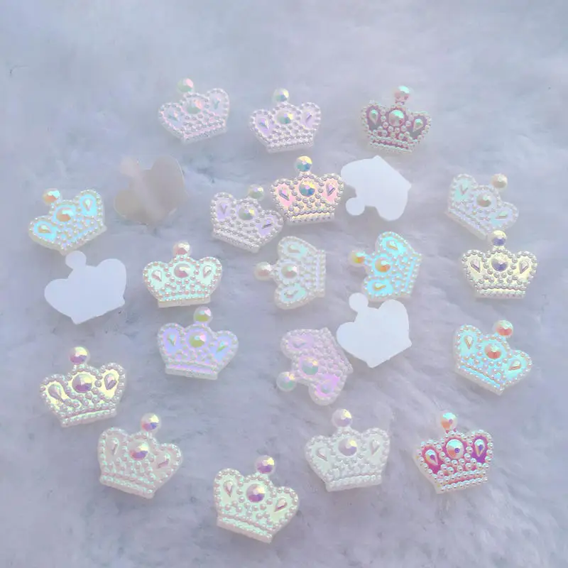 A890 60 шт./лот Kawaii Акрил корона с разноцветные, полимерные Стразы Кабошоны-аксессуары из смолы-A89 - Цвет: A890