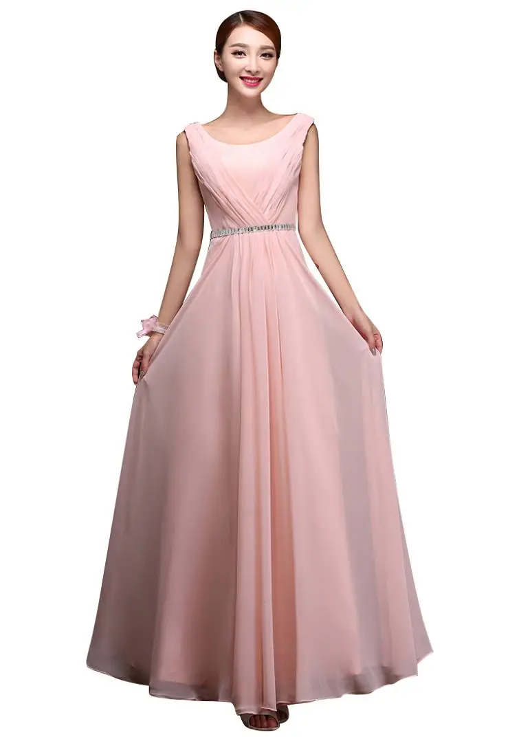 style b Beauty Emily,, розовые платья подружки невесты,, шифоновые платья, вечерние, свадебные, элегантные, длина до пола - Цвет: style b