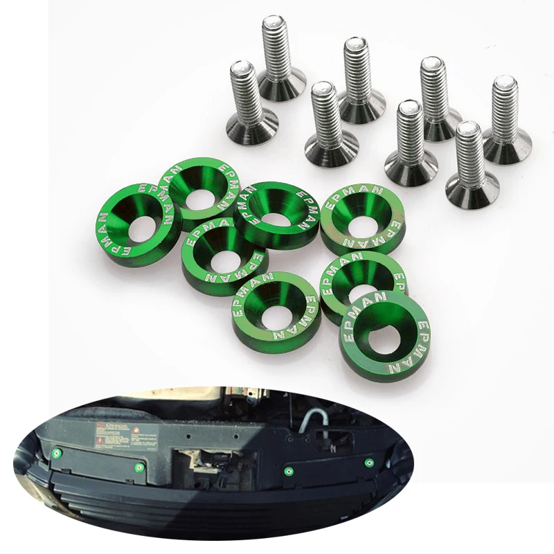 Овере 10 шт. винтовые прокладки для автомобильной модификации красочные Стайлинг