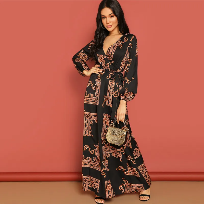 Женское Повседневное платье макси SWEETKAMAV с поясом на шее Mulheres Primavera Senhoras Vestidos Festa De