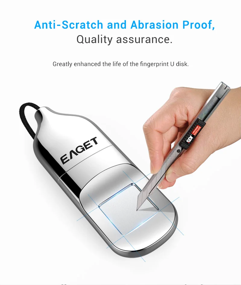 Eaget USB флеш-накопитель 32 ГБ, шифрование отпечатков пальцев, флеш-диск, флешка 64 ГБ, высокотехнологичная Защитная флешка, USB флешка для бизнеса